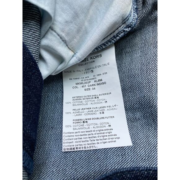 $695 Michael Kors Collection Calf Hair Straight Jean Dark Wash Animal Print EUC - Picture 14 of 14